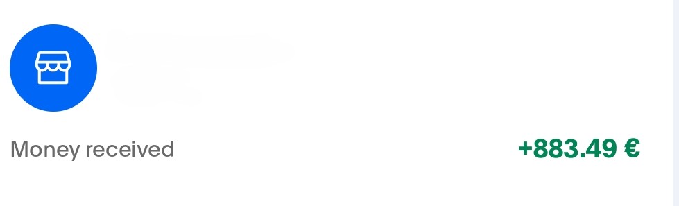 PayPal – +€883.49 received